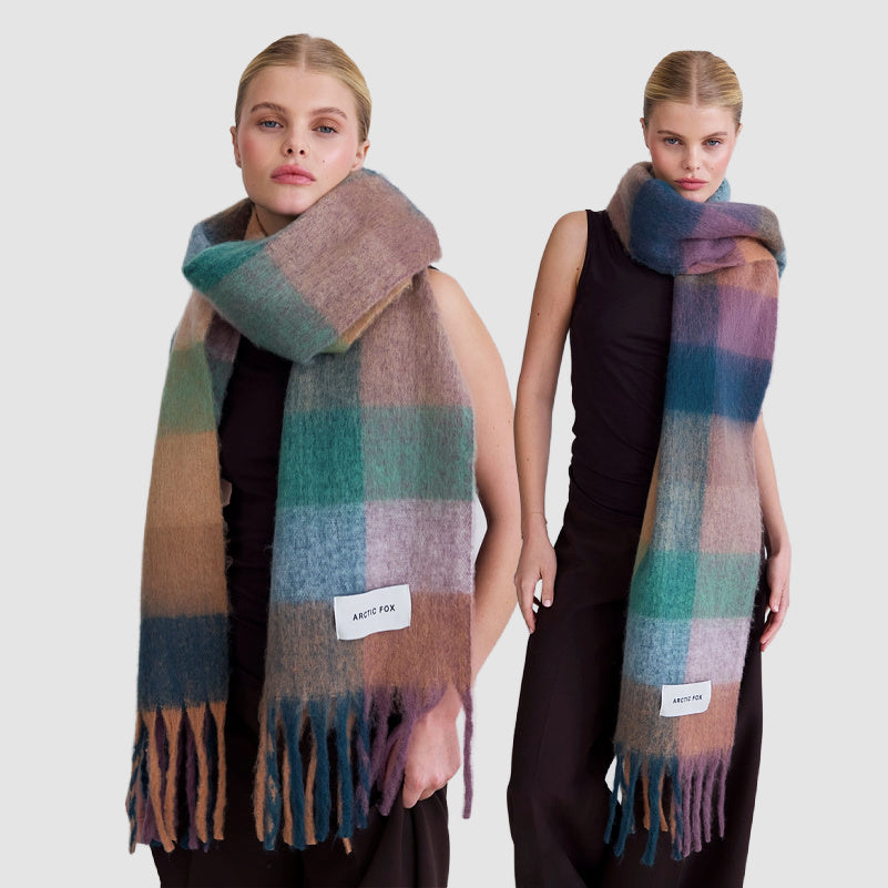 Lilac Check Reykjavik Scarf