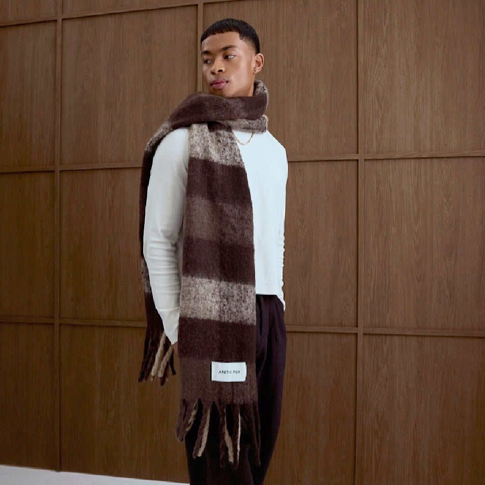 Brown Check Reykjavik Scarf