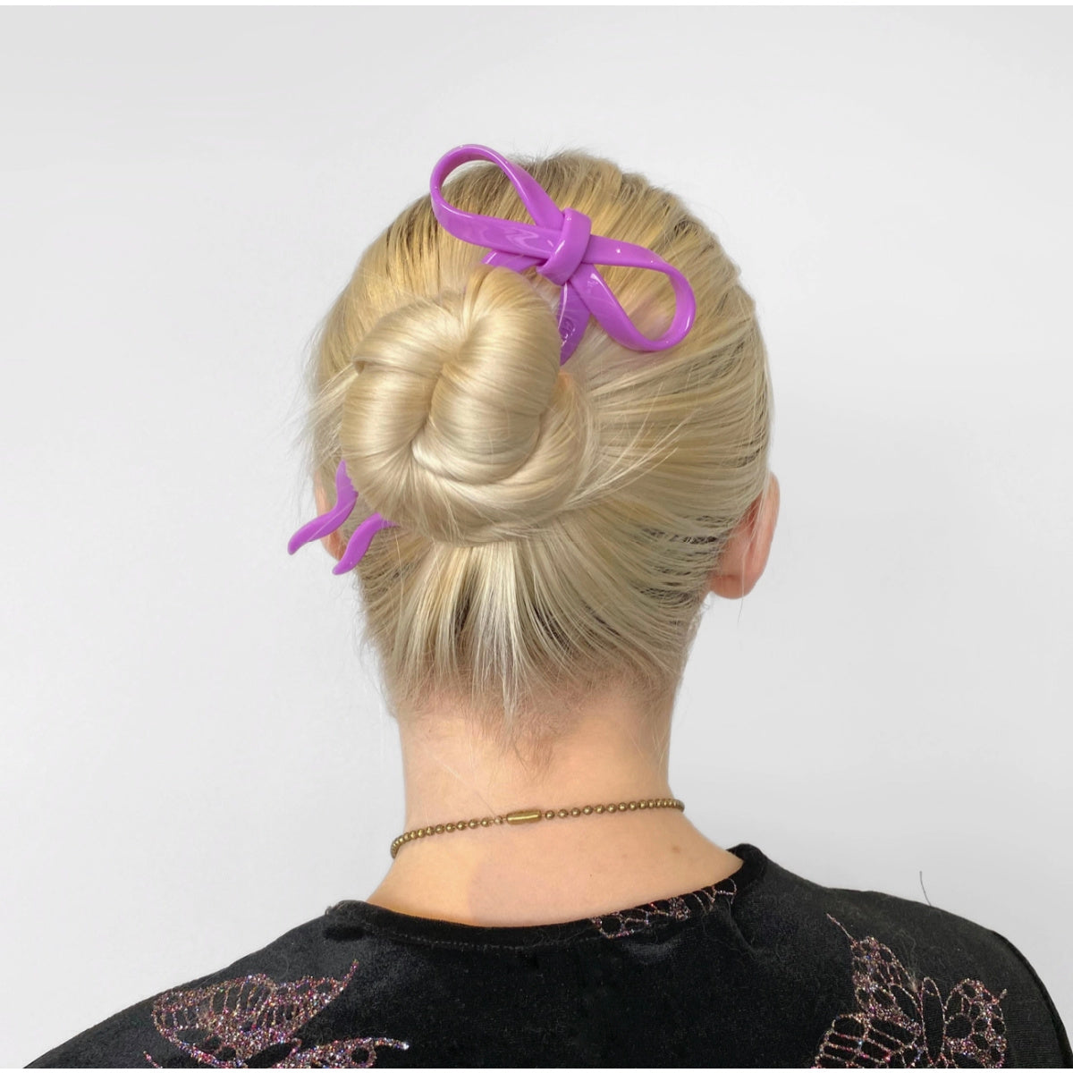 Bow Hairpin - Purple