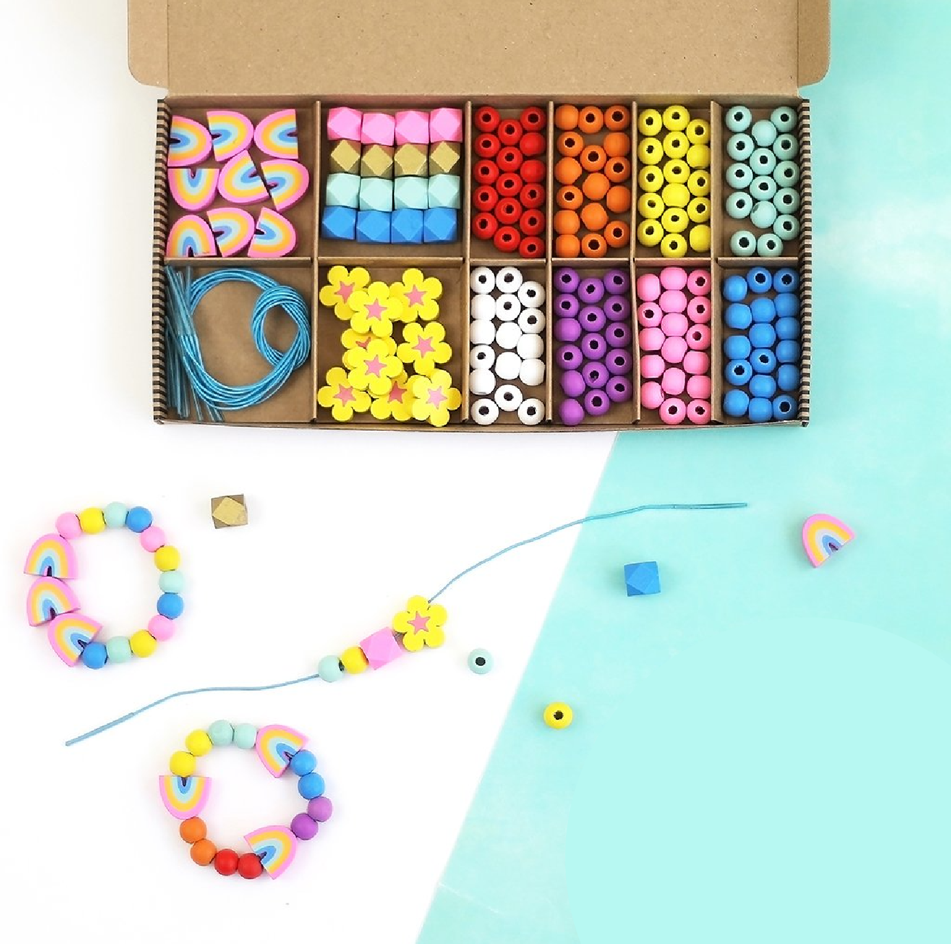 Wooden Bracelet Kit - Rainbow