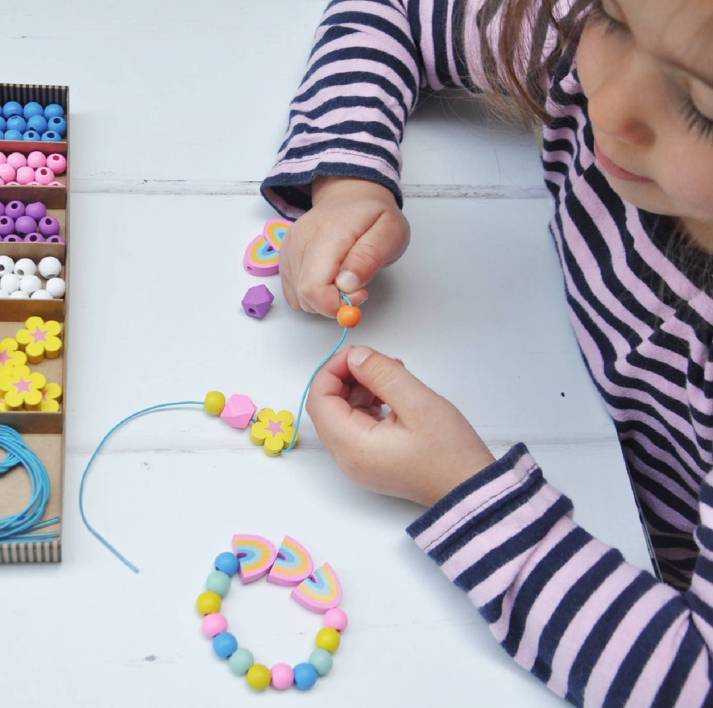 Wooden Bracelet Kit - Rainbow