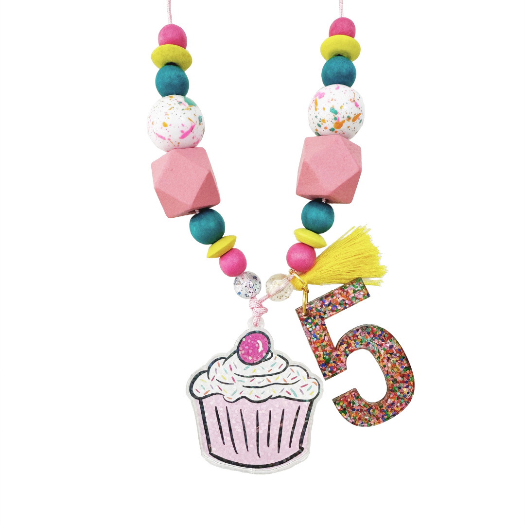 5th Birthday Cupcake Necklace