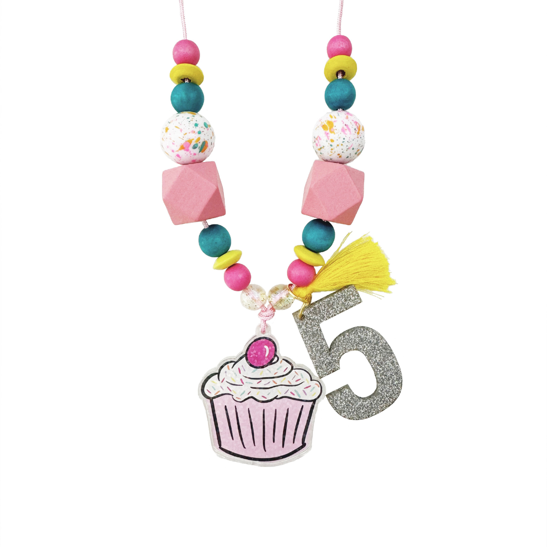 5th Birthday Cupcake Necklace