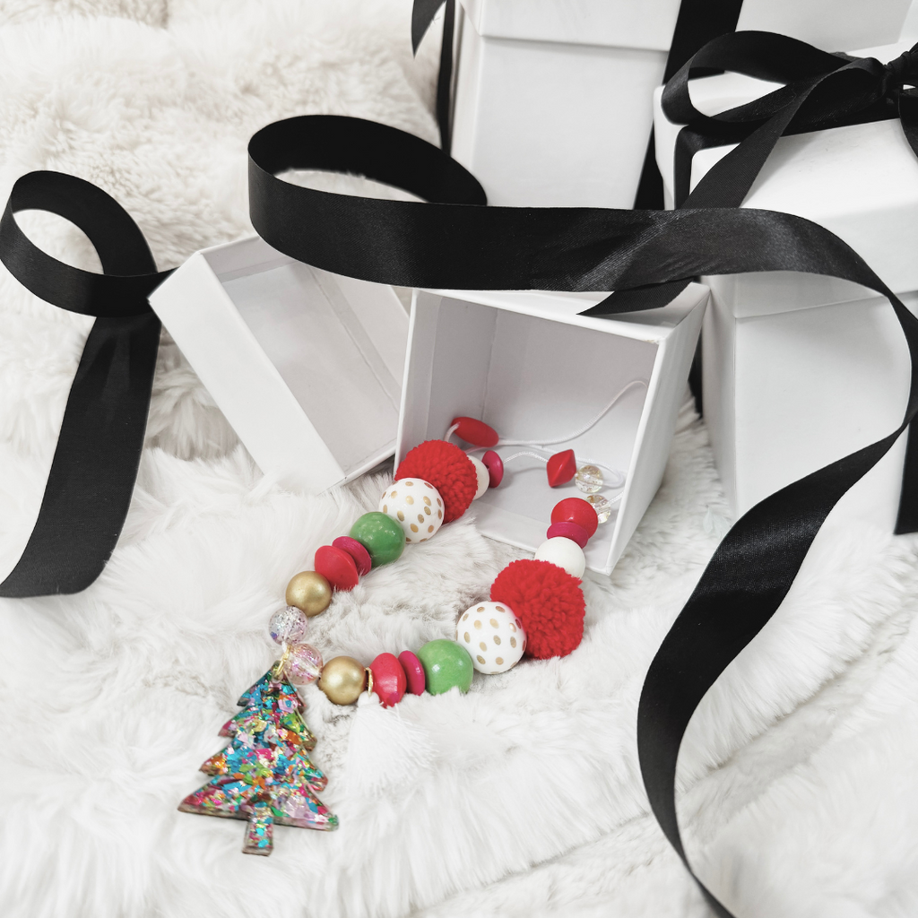 Christmas Glitter Tree Necklace
