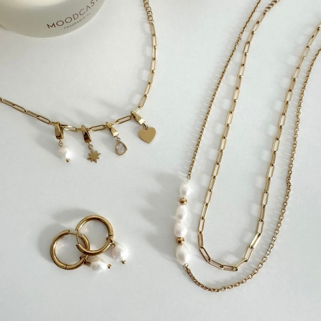 Gold Aria Pearl Earrings