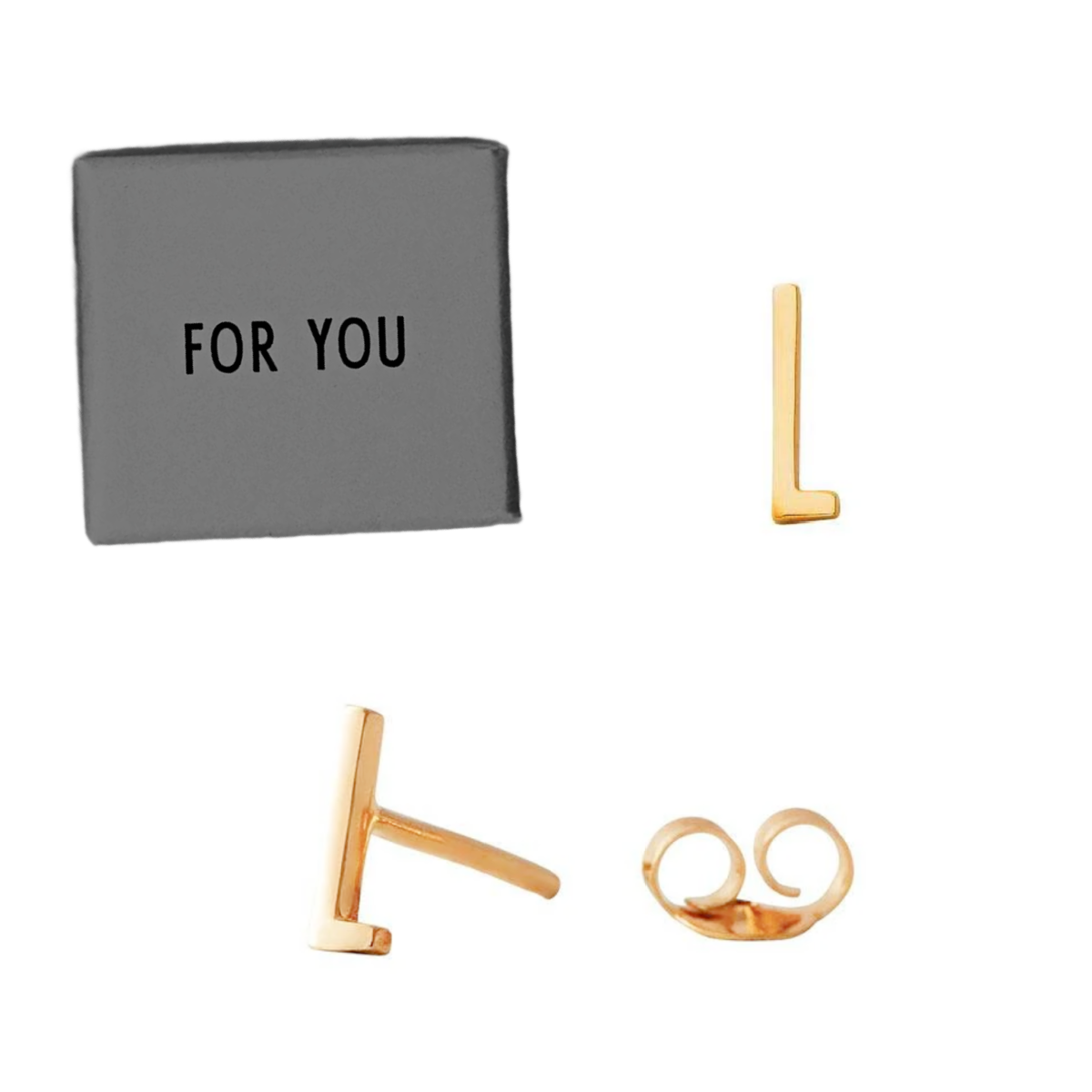 Archetype Letters Gold Earring Set