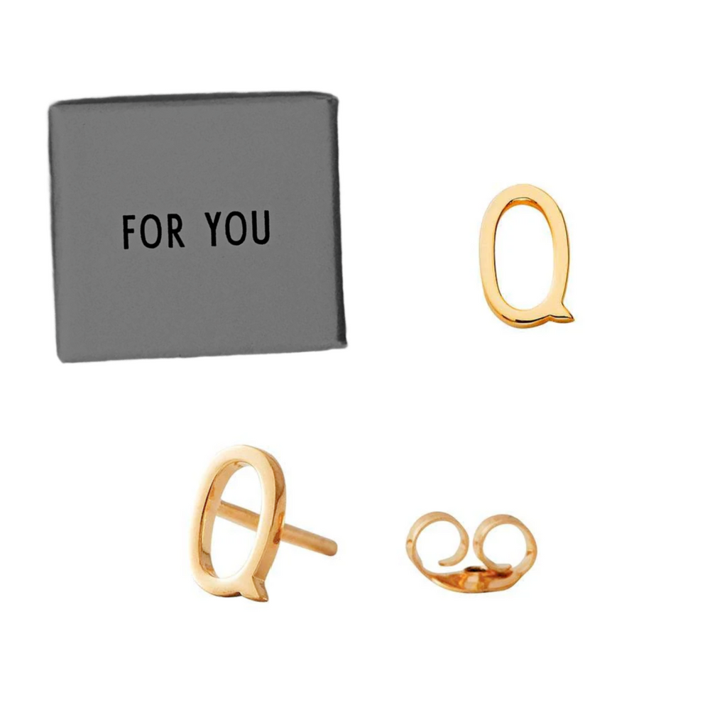 Archetype Letters Gold Earring Set