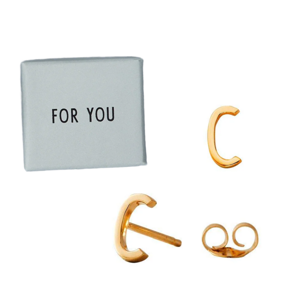 Archetype Letters Gold Earring Set