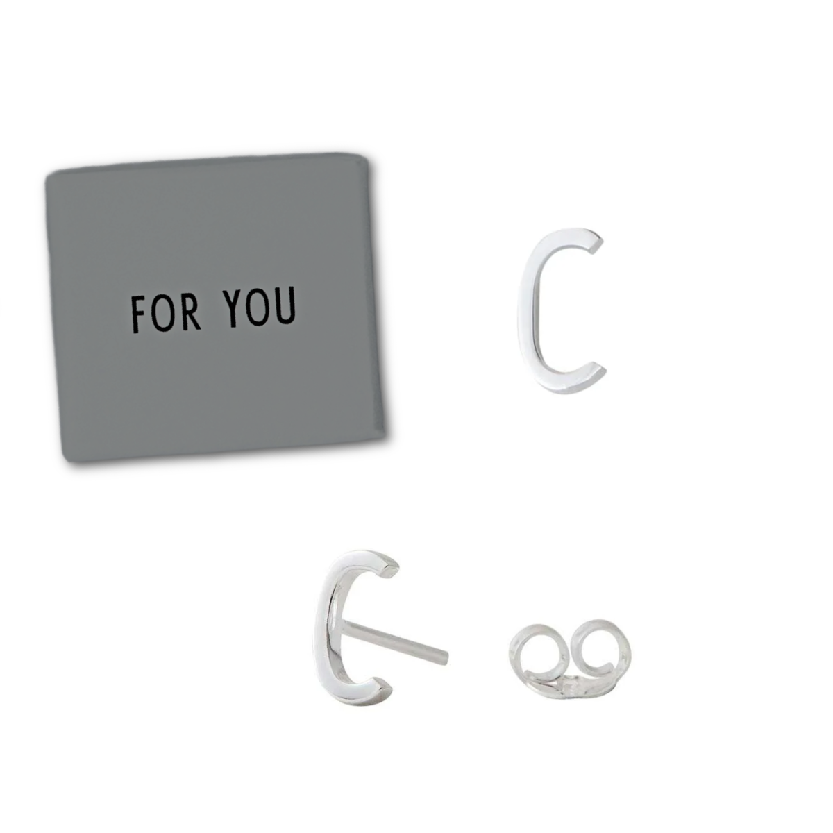 Archetype Silver Letter Earrings