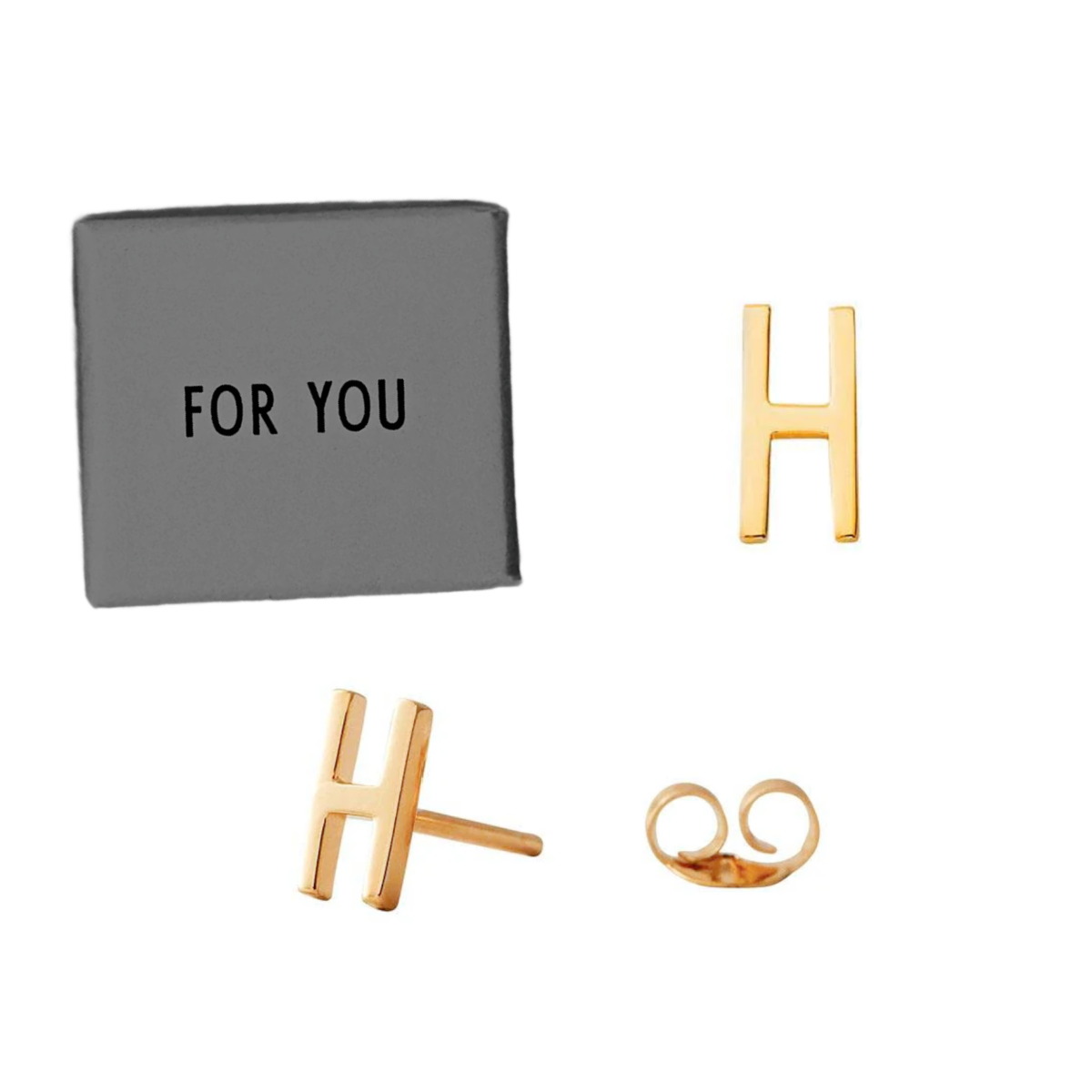Archetype Letters Gold Earring Set
