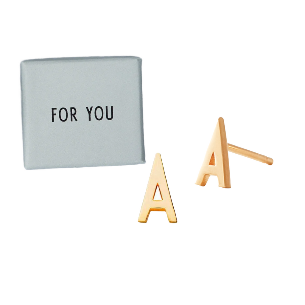 Archetype Letters Gold Earring Set