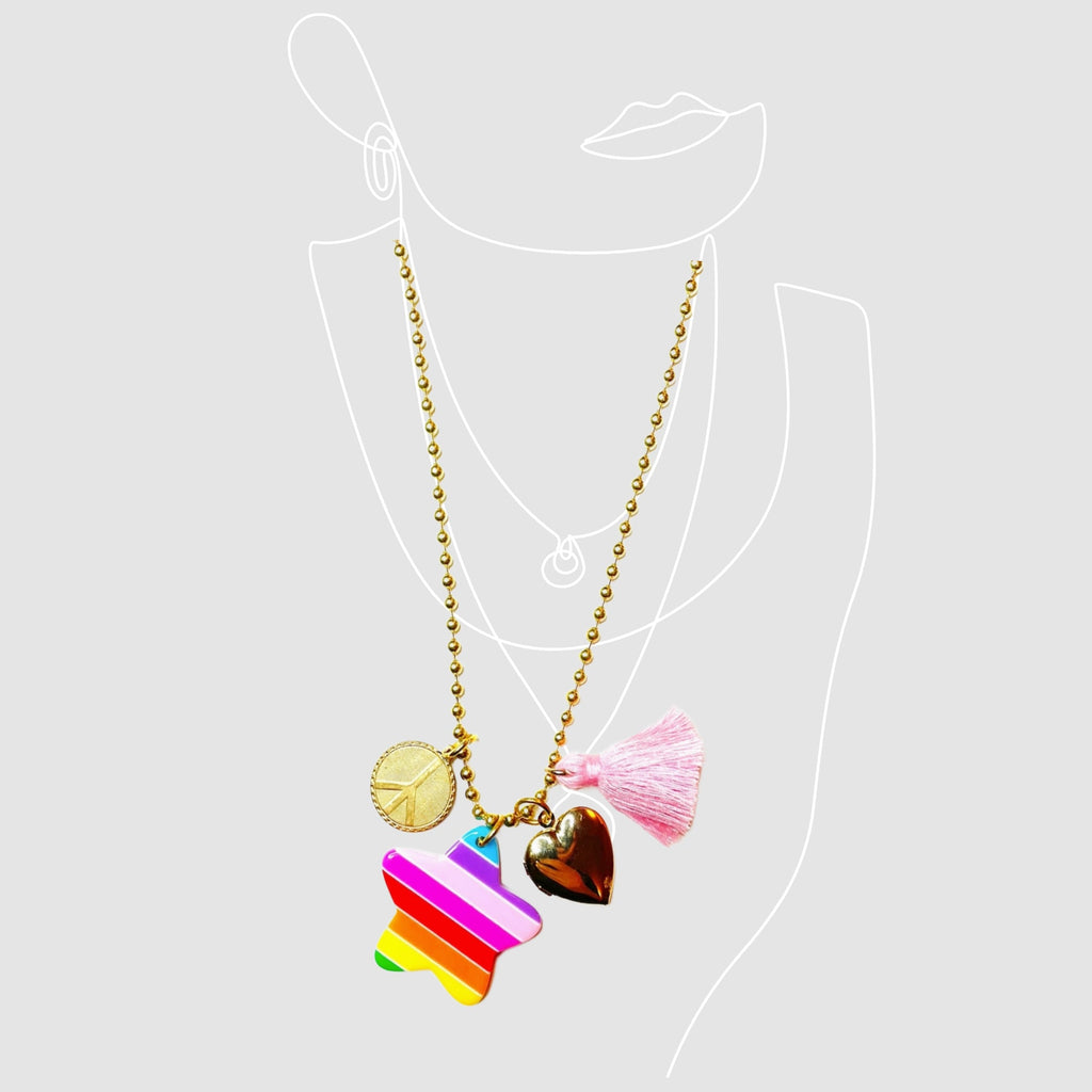 Love & Peace Locket Charm Necklace
