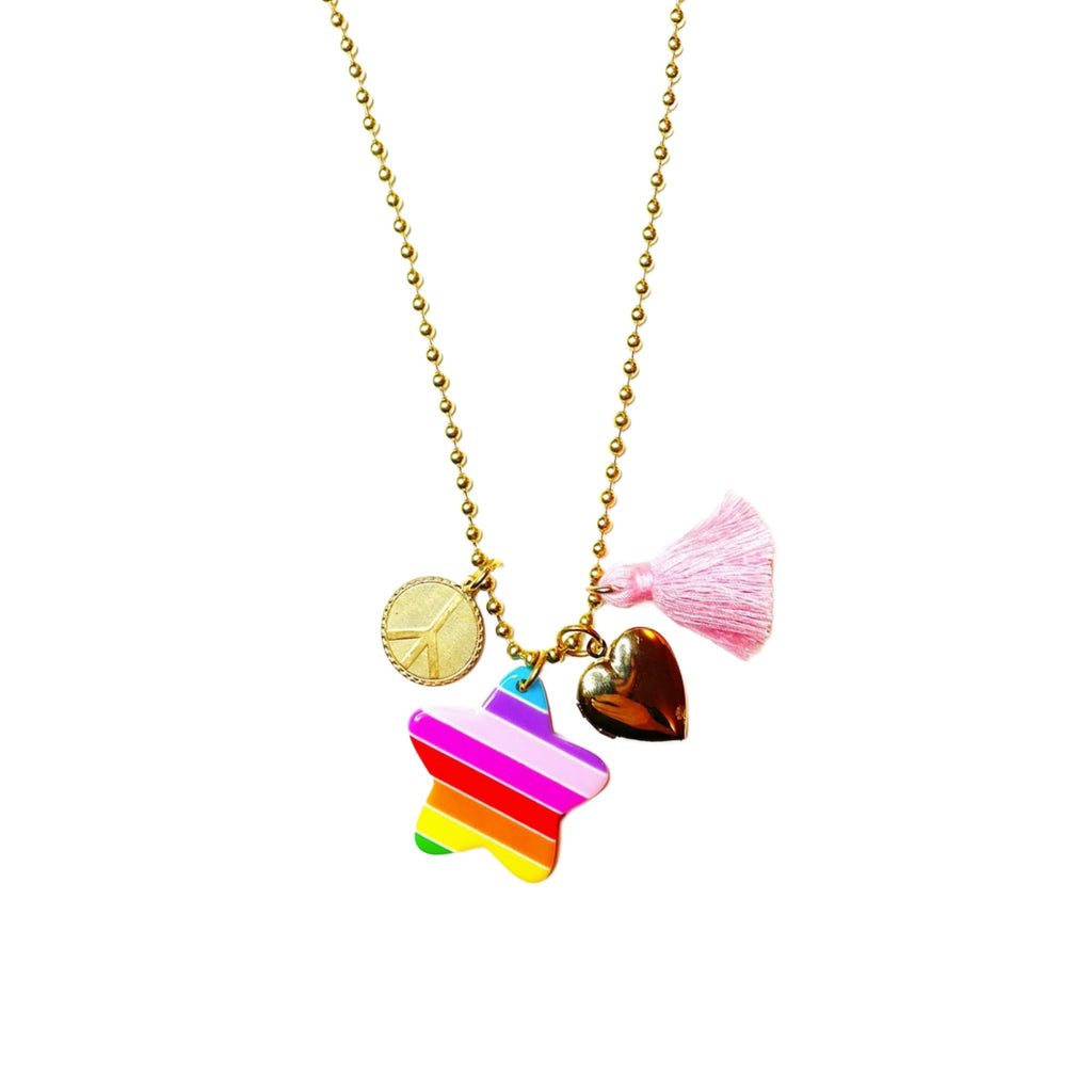 Love & Peace Locket Charm Necklace