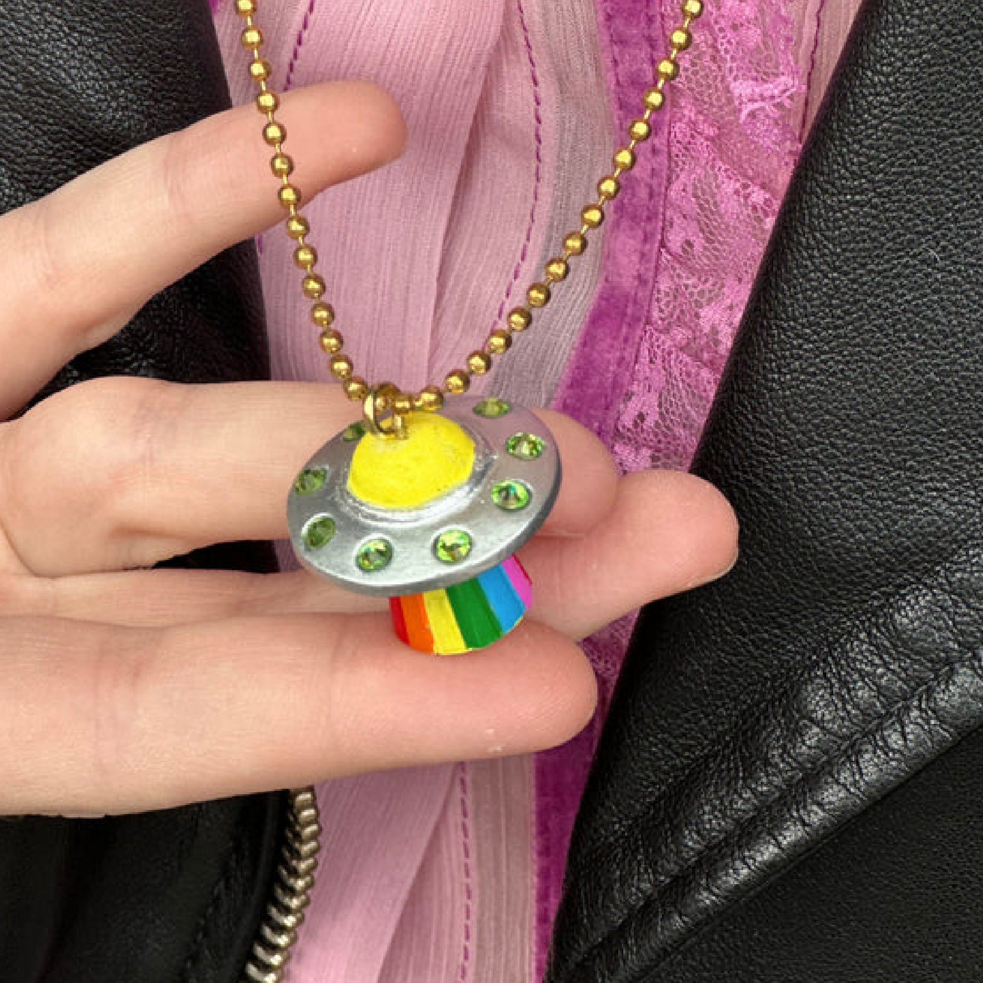UFO Glow in the Dark Necklace