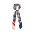Silk Scarf Checkerboard Blue
