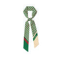 Silk Scarf Checkerboard Green