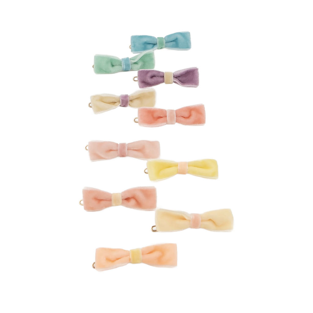 Velvet Mini Bow Hair Clip Set
