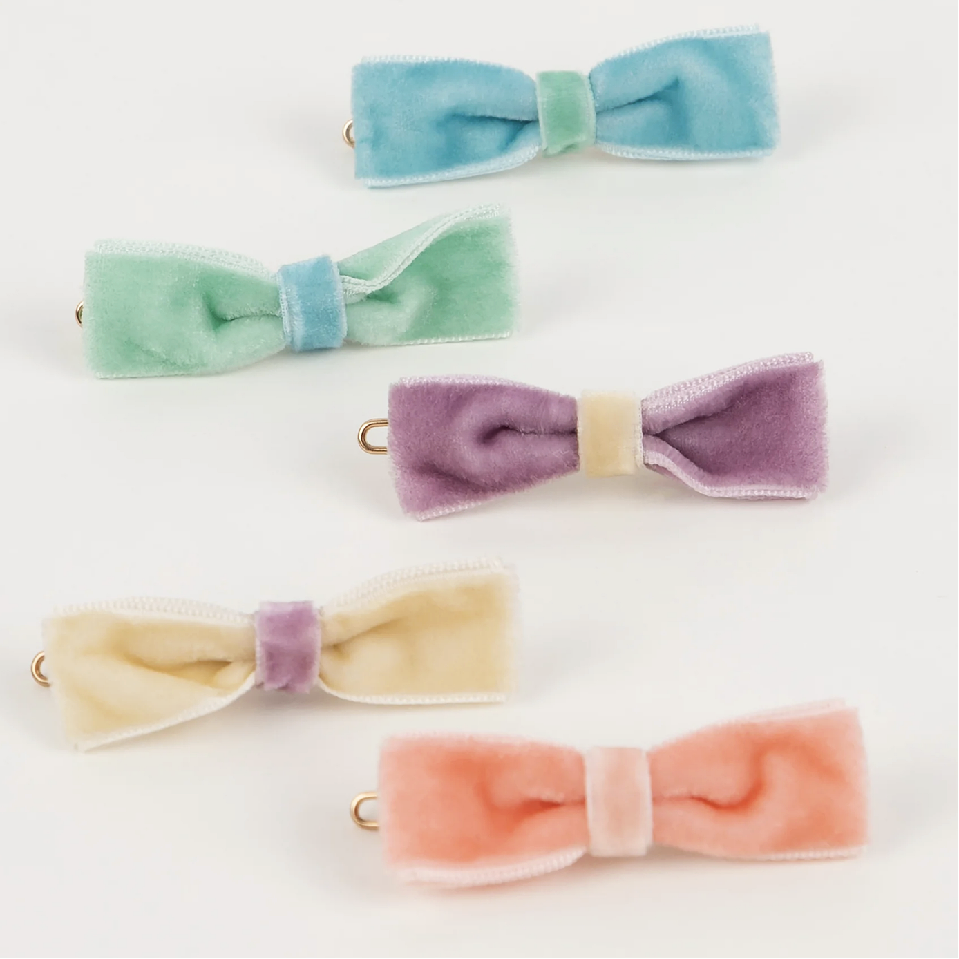 Velvet Mini Bow Hair Clip Set