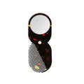 Black Amber Pocket Comb Mirror