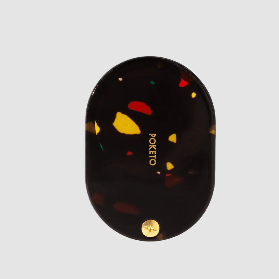 Black Amber Pocket Comb Mirror