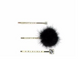 Pom Jewel Hair Pin Trio