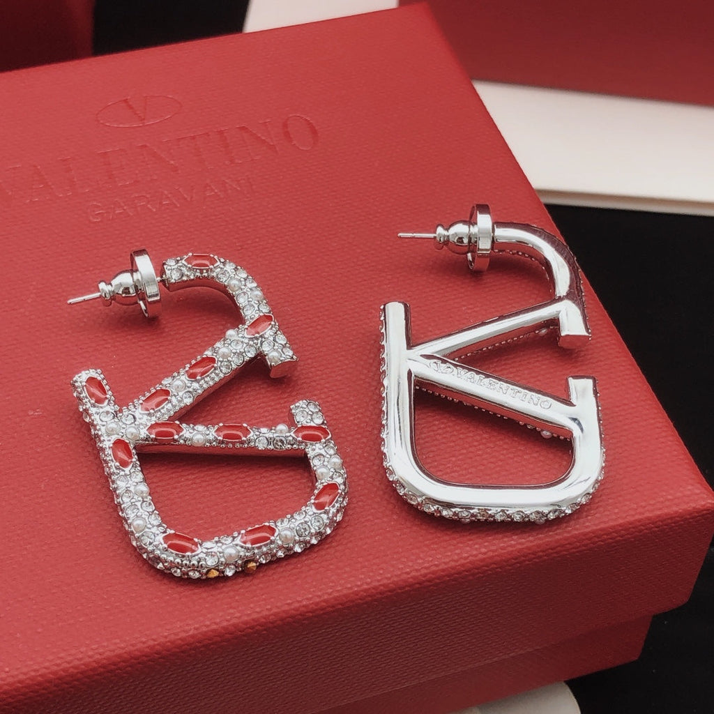 18K Valentino Red Crystal Earrings