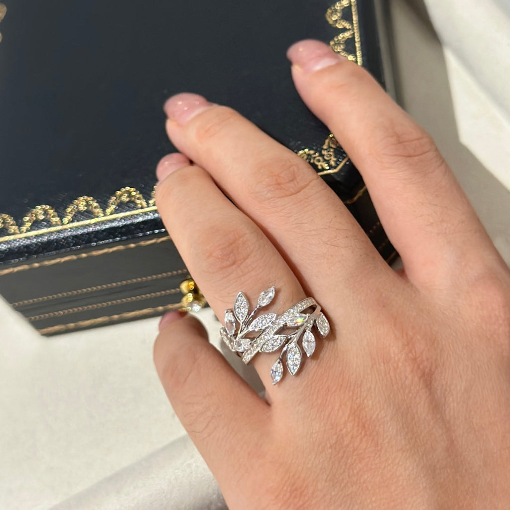 18K Tiffany Victoria Diamond Vine Bypass Ring